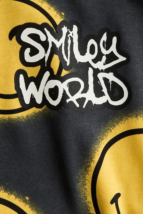 Printed hoodie - black/smileyworld