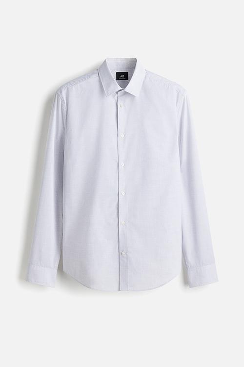 Slim fit shirt - white/grey checked