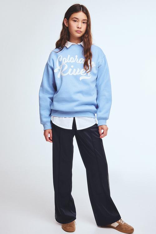 Motif-detail sweatshirt - blue/colorado