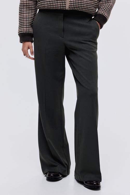 Flared tailored trousers - dark dusty green