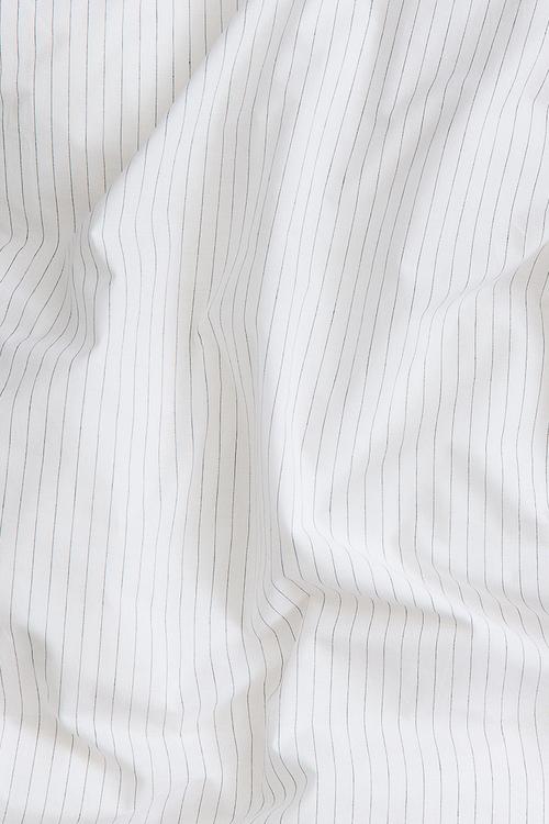 Pinstriped double/king duvet cover set - white/pinstriped