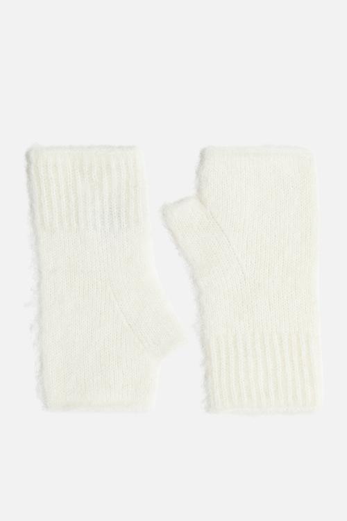 Fingerless mittens - cream