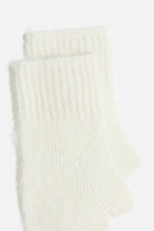 Fingerless mittens - cream