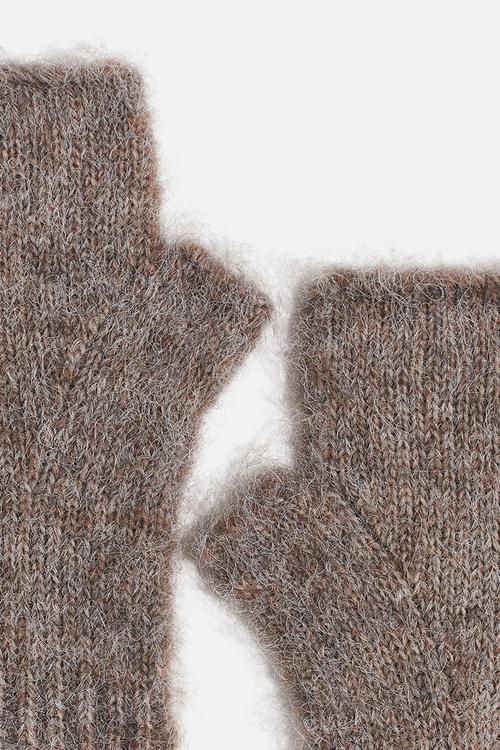 Fingerless mittens - greige