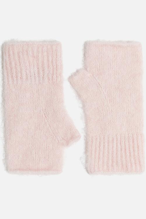 Fingerless mittens - light pink