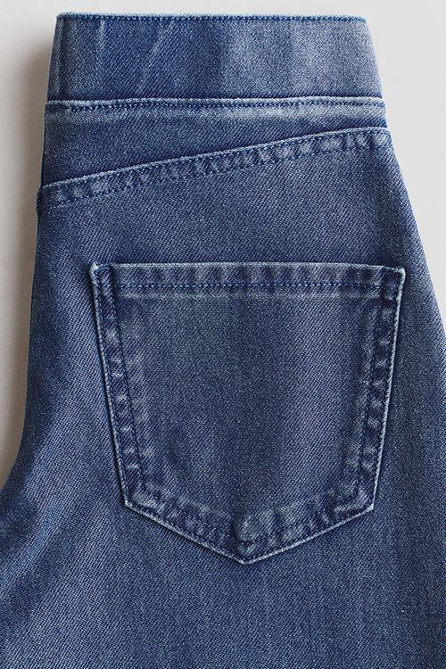 Denim-look wide trousers - denim blue
