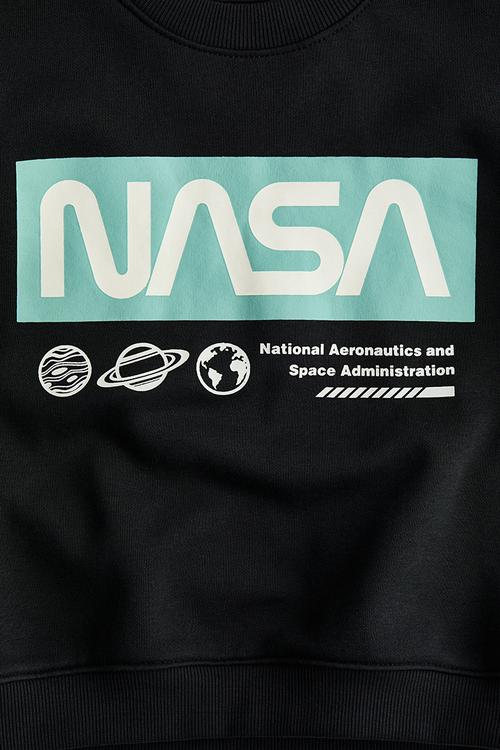 Printed sweatshirt - black/nasa