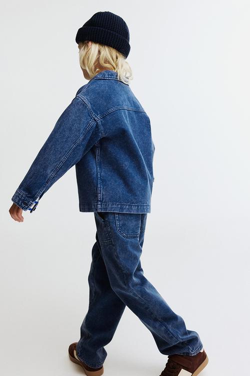 Cotton denim trousers - dark denim blue