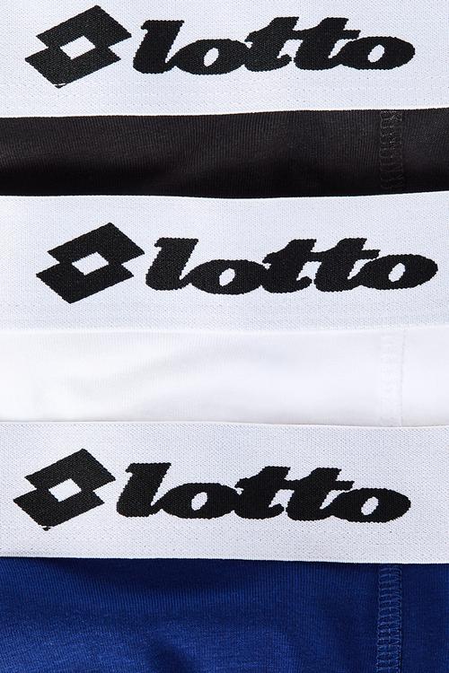 Lotto H&M: 3-pack print-motif cotton trunks - blue/lotto