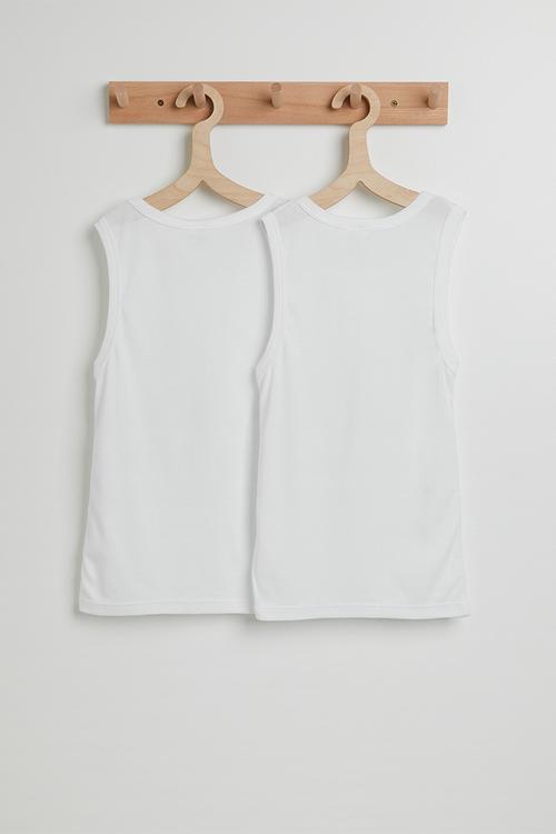 2 Pack sleeveless vest - white