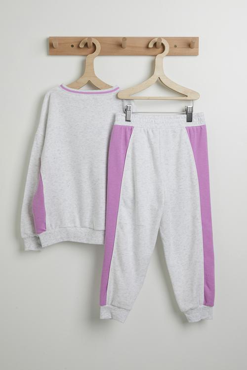 Nkn Ft Color Blocked Crew Set - Birch Heather