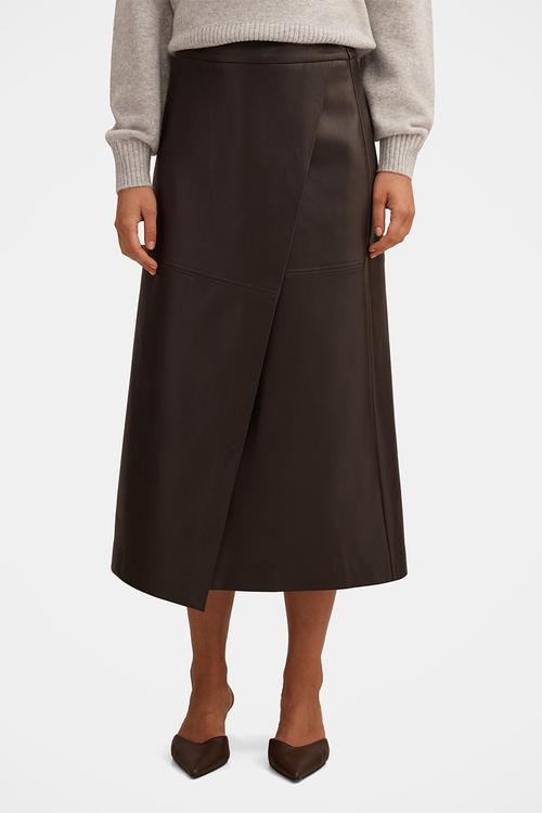Amelia Pu wrap skirt in chocolate