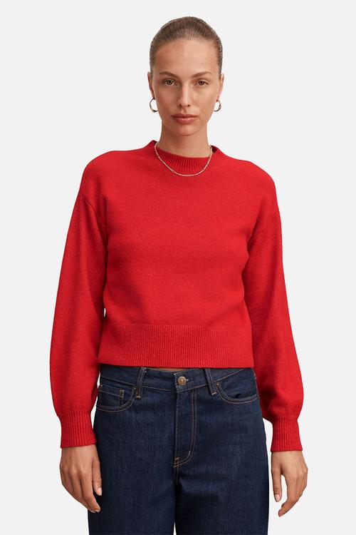 Ruby crew neck sweater in salsa