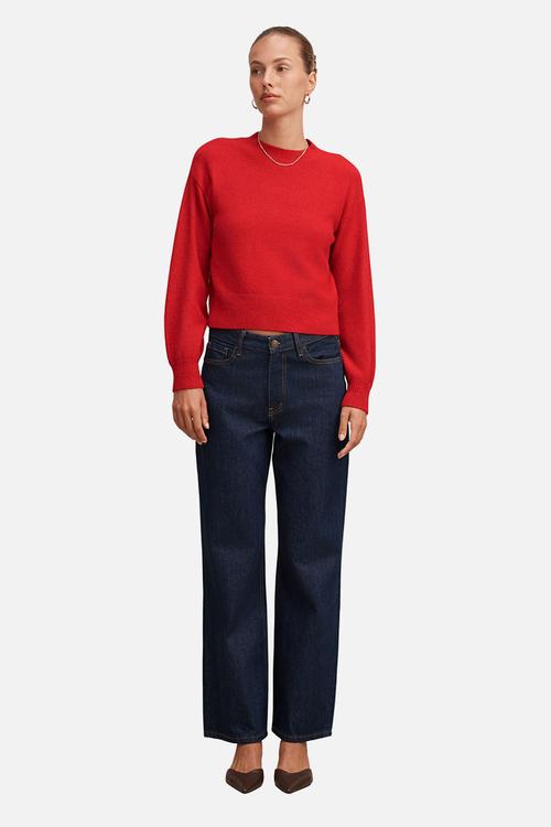 Ruby crew neck sweater in salsa