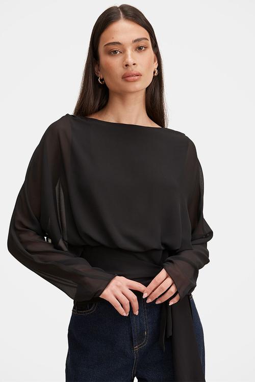 Jessie batwing top - black