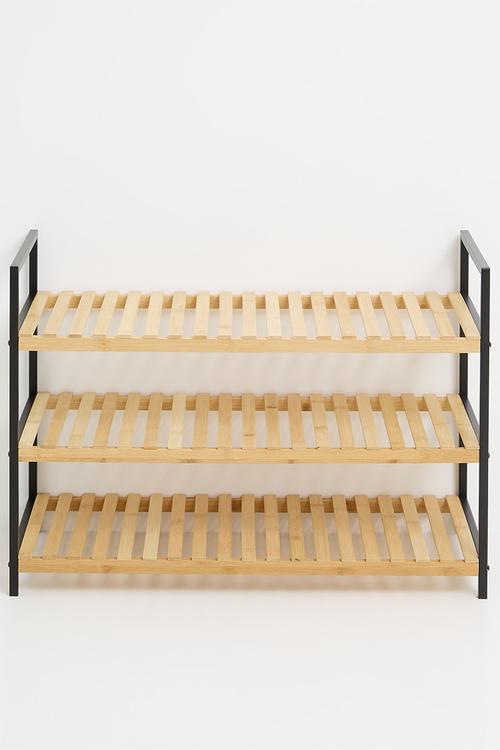 Get organised shoe rack - natural & black
