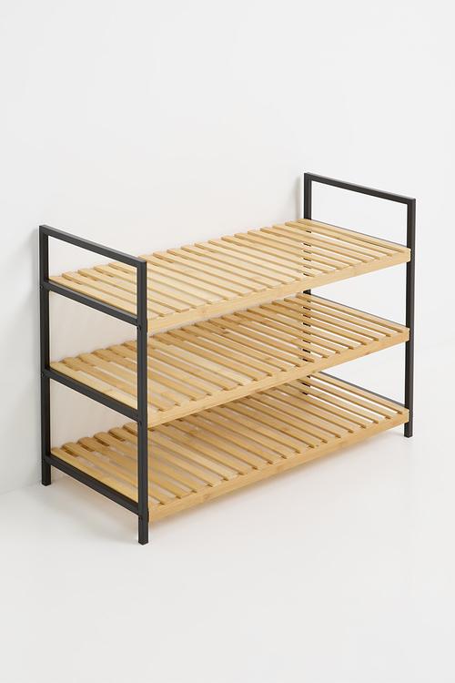 Get organised shoe rack - natural & black