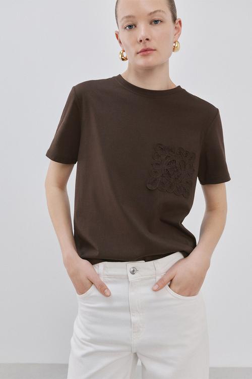 T-shirt daisy - dark brown