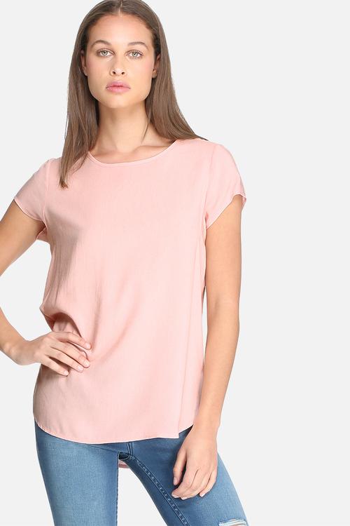 Short sleeve woven top