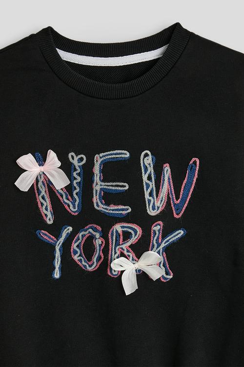 Slogan sweater - black / new york