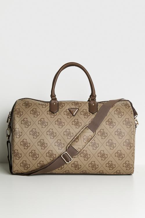 Berta weekender duffle - latte logo