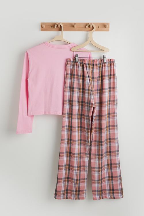 Pj set - pink/check