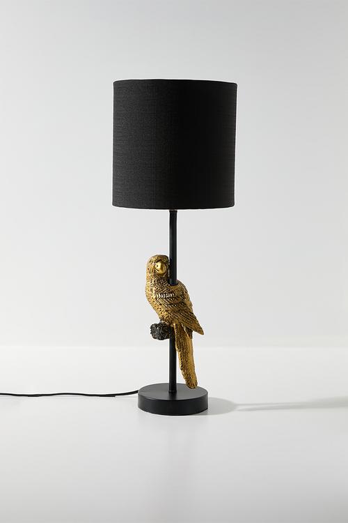 Parrot table lamp with shade - black