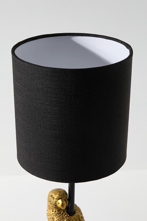 Parrot table lamp with shade - black