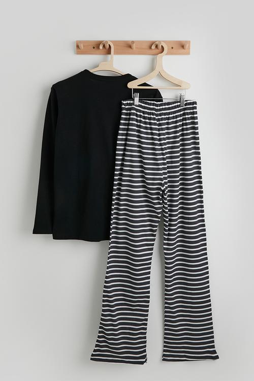Pj set - black/charcoal stripe