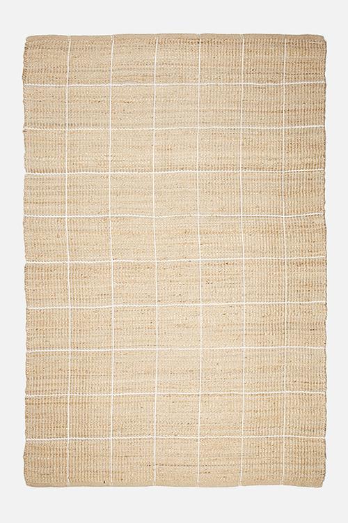 Jute grid rug