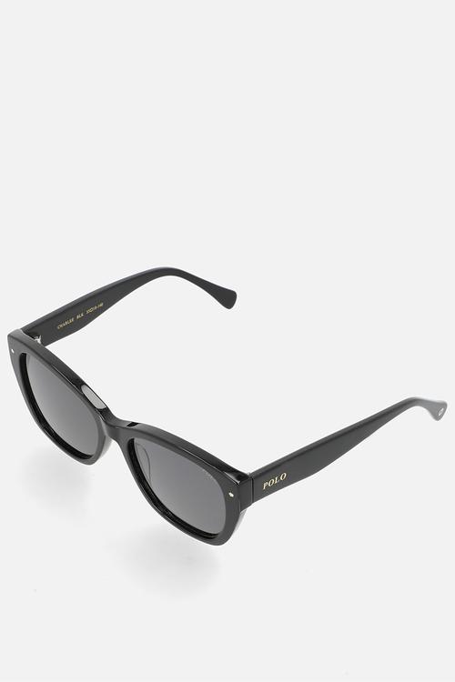 Cat Eye Shape Sunglasses 55 mm - Shiny Black