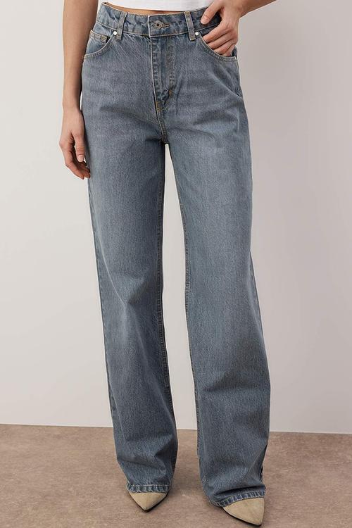 High Waist Wide Leg Jeans - Blue*001