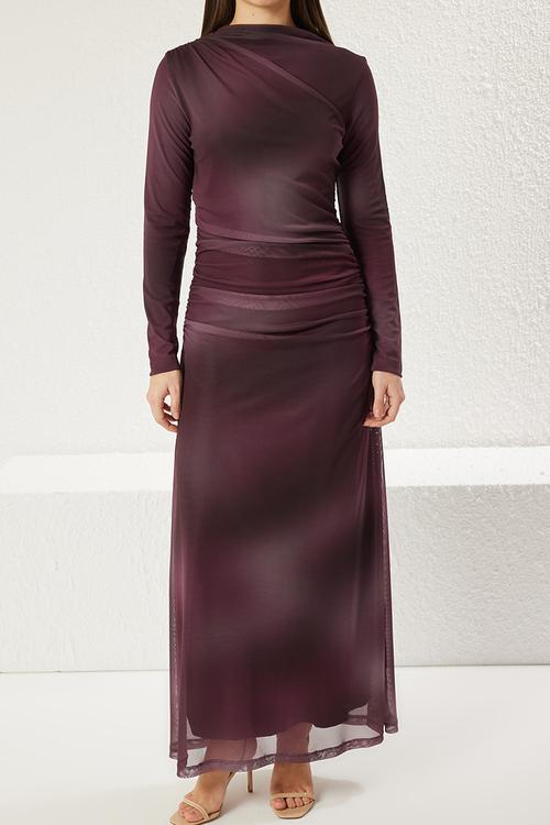 Gradient Knitted Dress - Purple