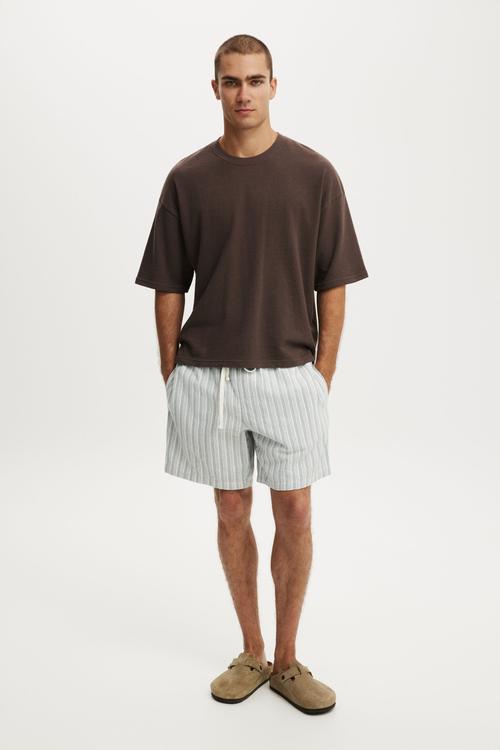 Cropped fit T-shirt - washed chocolate terry
