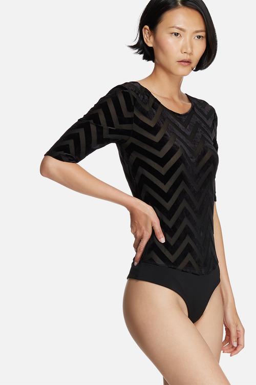 Velvet chevron bodysuit