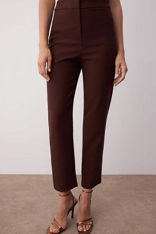 Slim Fit Evening Trousers - Brown