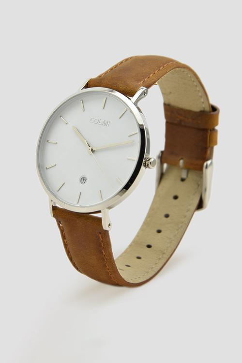 ASTRIL Leather Watch CL-7ASTS-5L - Silver/Tan