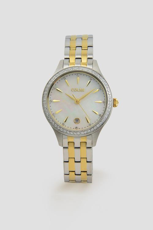 NUVIA Two-Tone Mother of Pearl Watch CL-7NUVSG-D - Gold/Silver