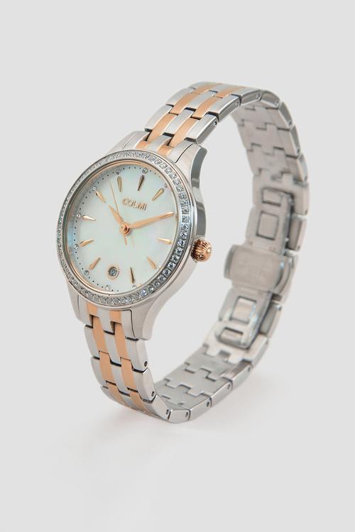 NUVIA Two-Tone Mother of Pearl Watch CL-7NUVSR-D - Gold/Silver