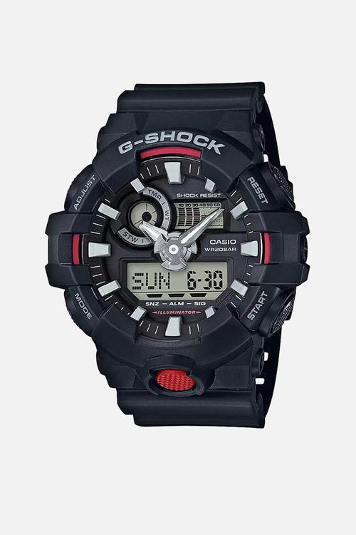 Gshock Black Anadigi Red - Black