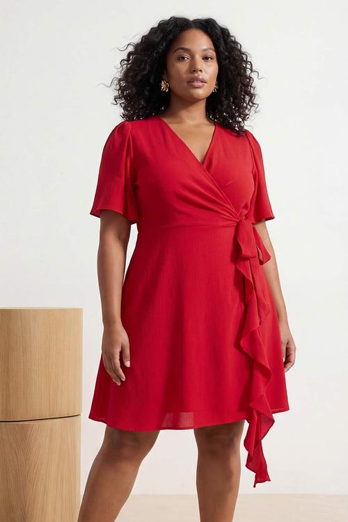 Plus Aerobin Woven Dress - Red