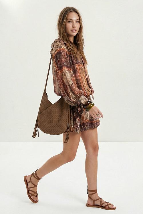 Patterned Woven Dress - Multicolor