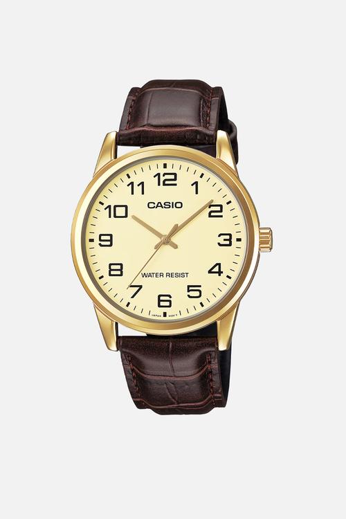 Analog Brn Leather Gld Ch - Brown