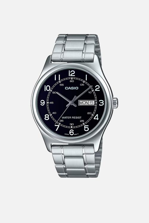 Analog Ss Day Date Blk Di - Silver