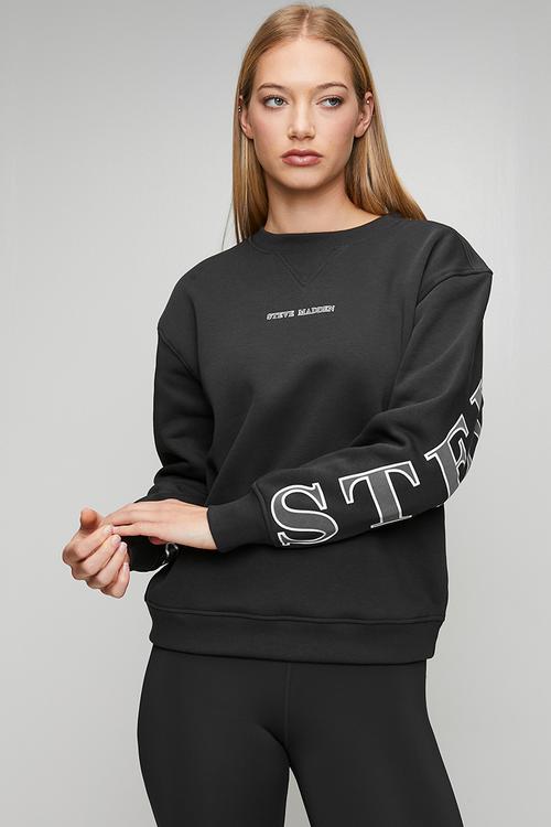Ladies cheryl regular crew neck sweat - anthracite
