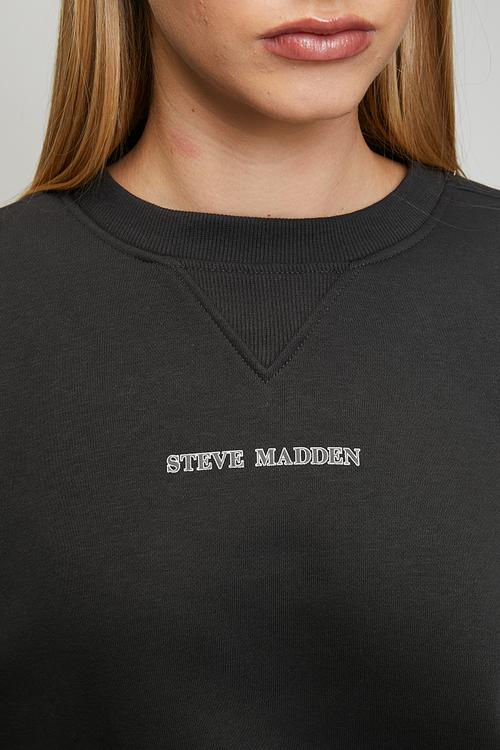 Ladies cheryl regular crew neck sweat - anthracite