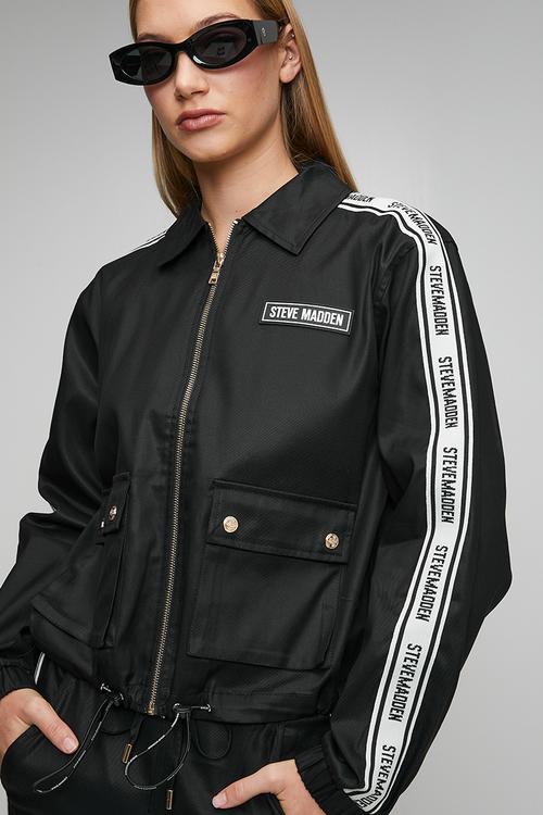 Ladies sophie zip through shacket - black