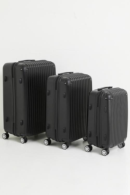 3 Piece travel trolley bag - black