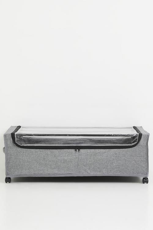 Canvas shoe storage box - grey