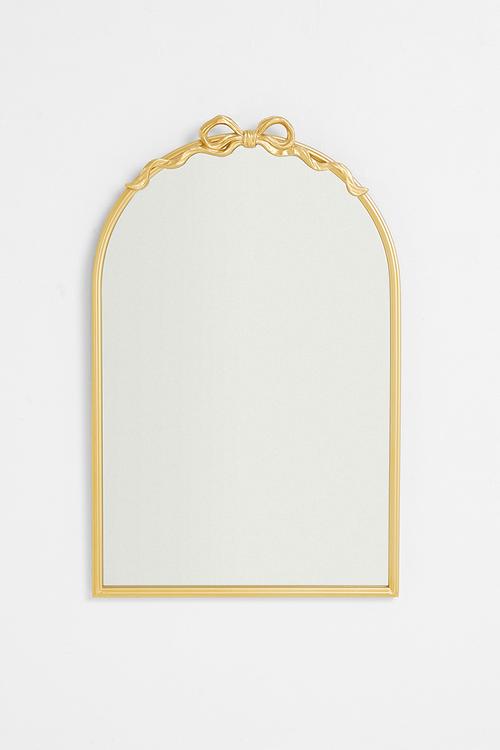 Bow accent arch mirror - gold